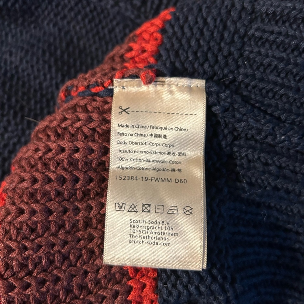 Scotch & Soda Navy and Red Varsity Cardigan - Picture 5 of 7